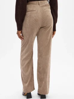 Marie Lund Damen Cordhose in kitt - Länge: lang