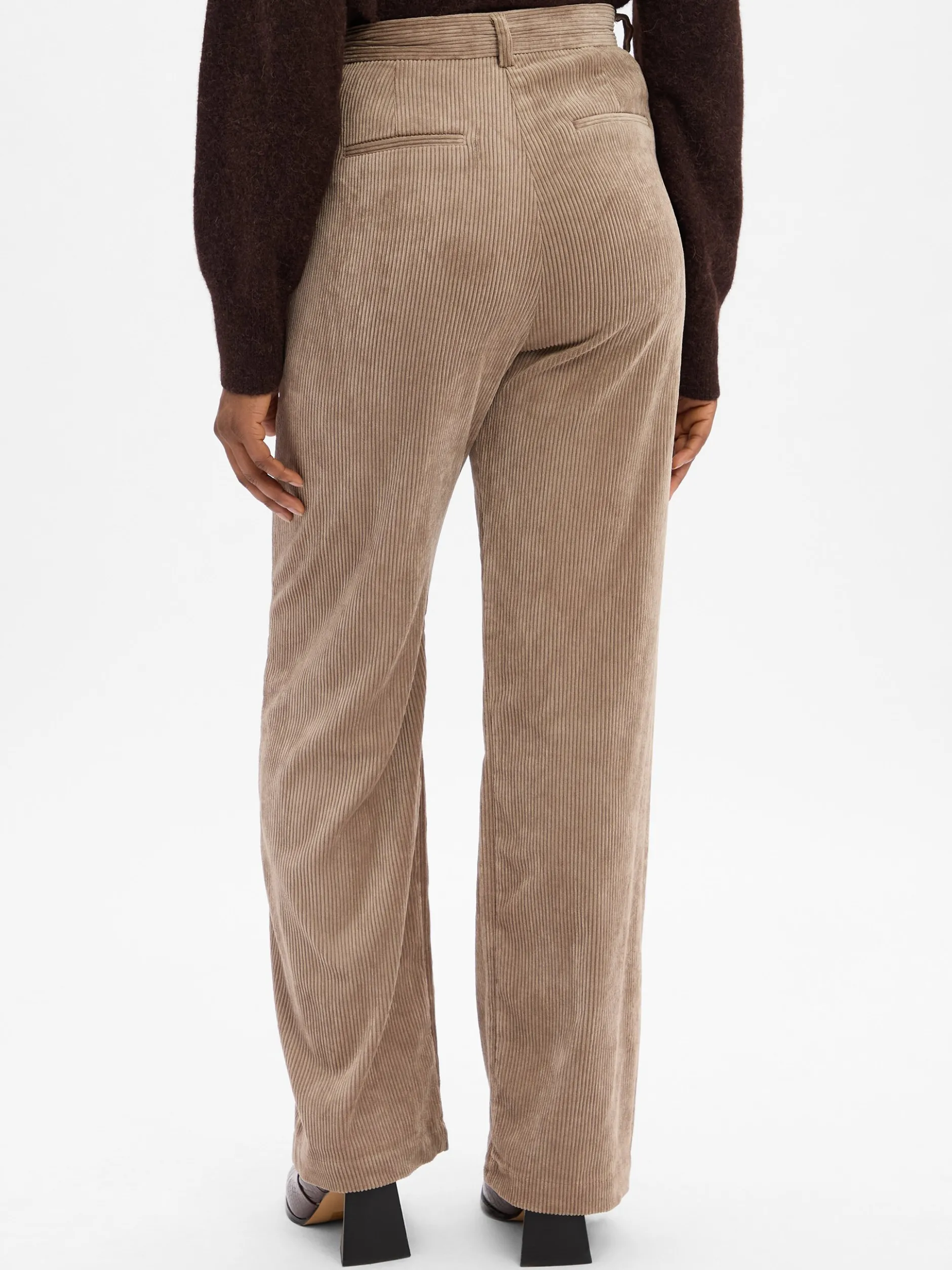 Marie Lund Damen Cordhose in kitt - Länge: lang