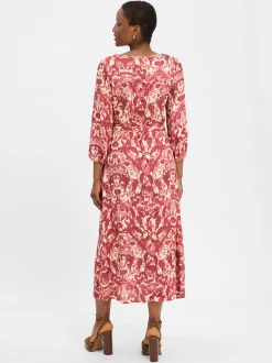 Marie Lund Damen Freizeitkleid in himbeer ecru