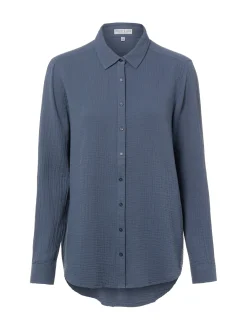 Marie Lund Damen Hemdbluse in blau - Ärmel: langarm