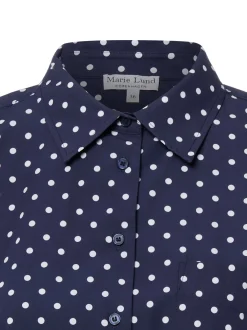 Marie Lund Damen Hemdbluse in marine weiß