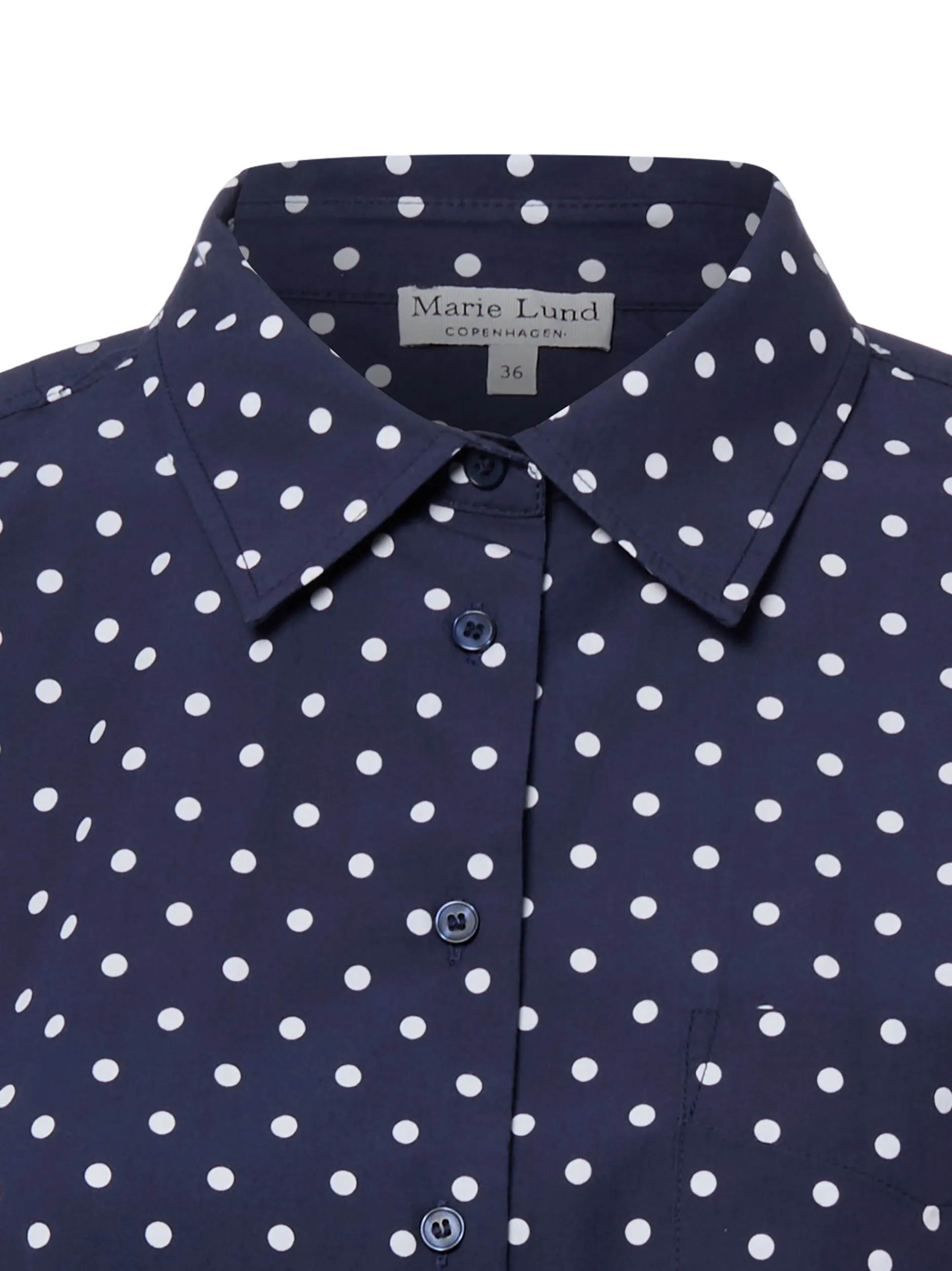 Marie Lund Damen Hemdbluse in marine weiß
