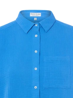 Marie Lund Damen Hemdbluse in blau - Ärmel: 3/4 Arm