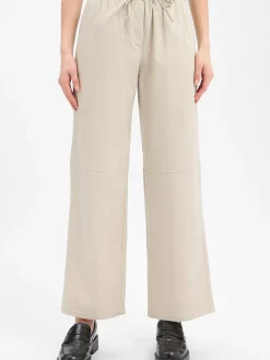 Marie Lund Damen Hose in beige - Länge: lang
