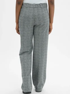 Marie Lund Damen Hose in grau schwarz - Länge: lang