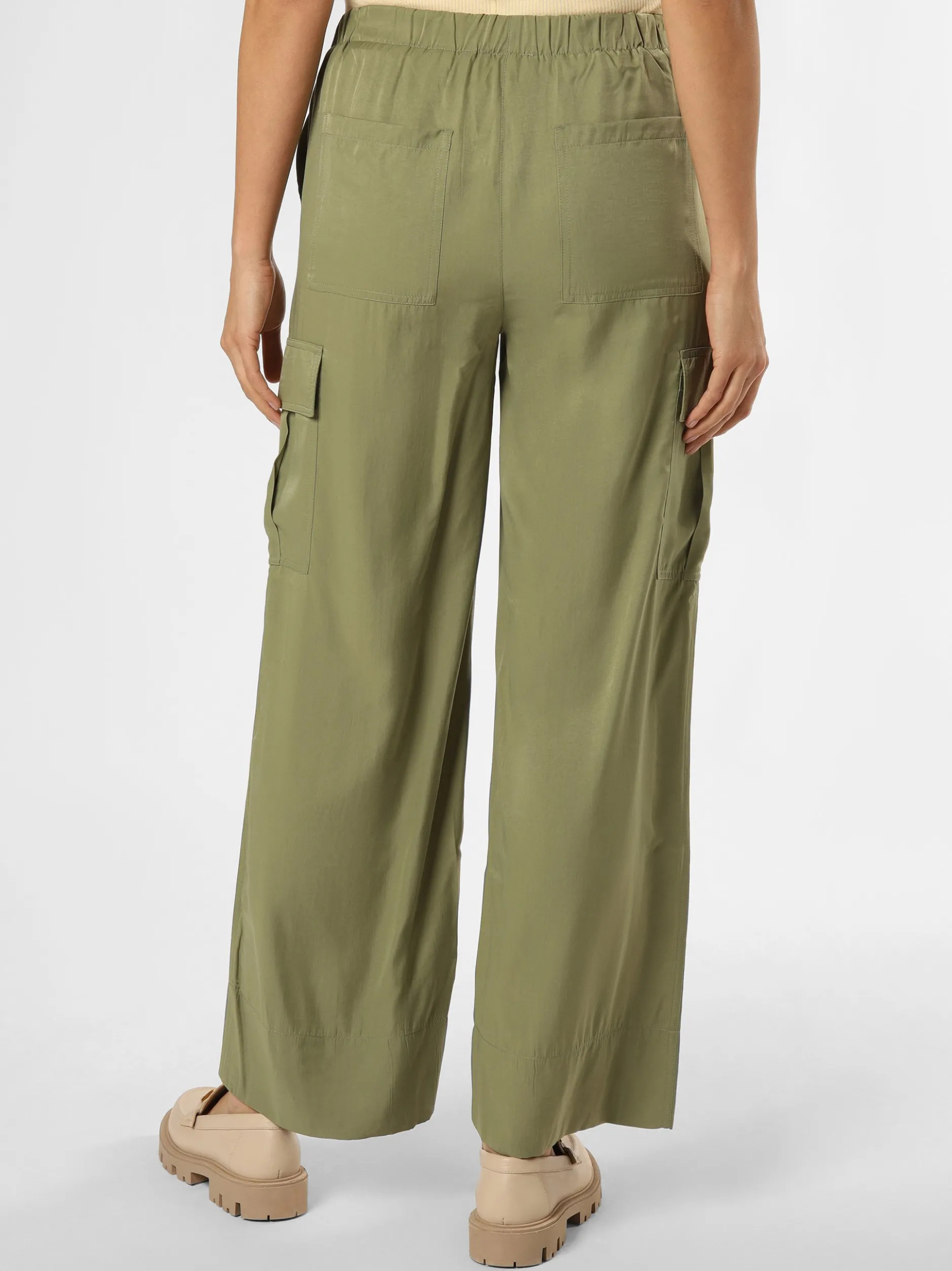Marie Lund Damen Hose in khaki - Länge: lang