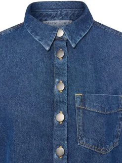 Marie Lund Damen Jeansbluse - Birgit in blue stone