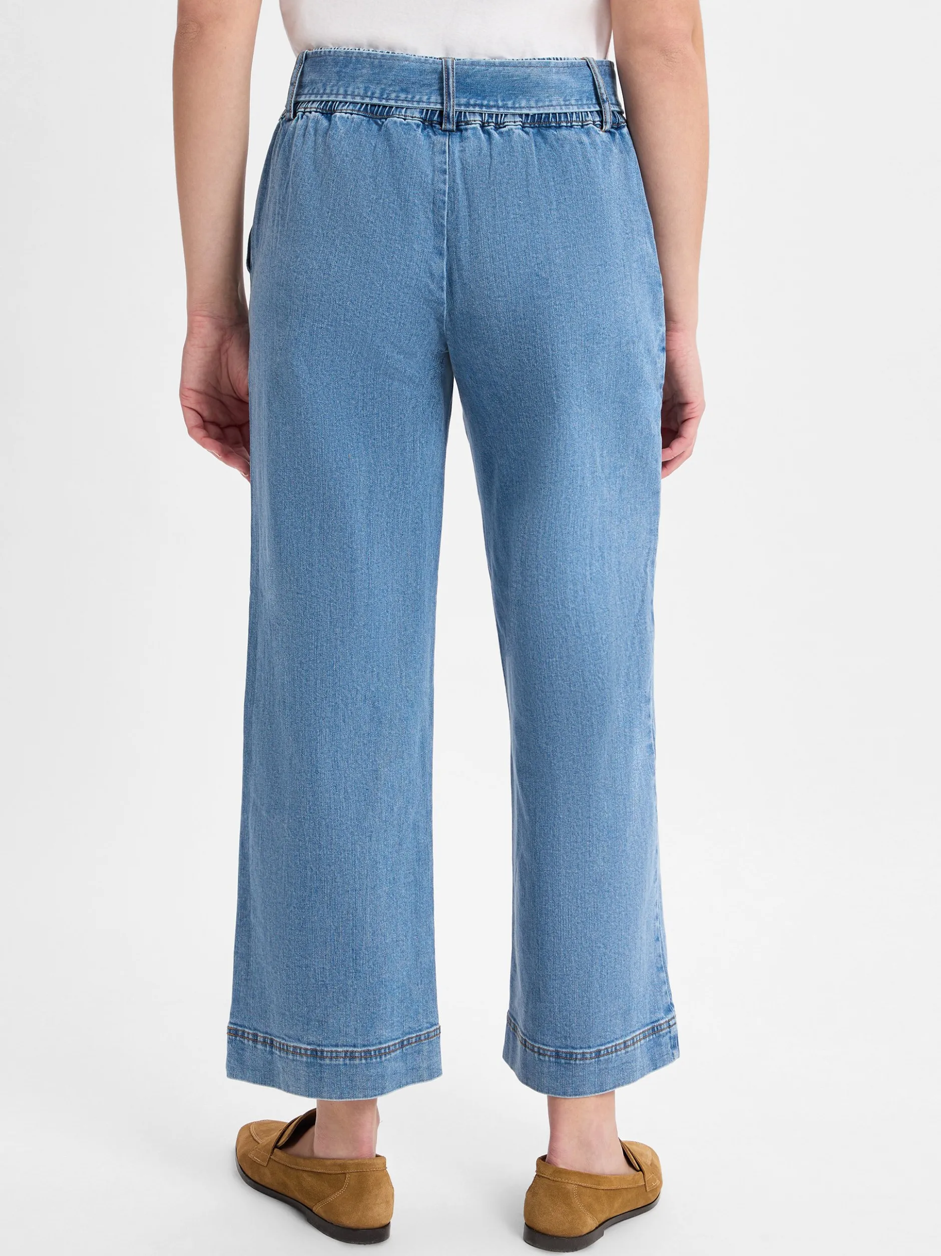 Marie Lund Damen Jeans in light stone - Länge: verkürzt