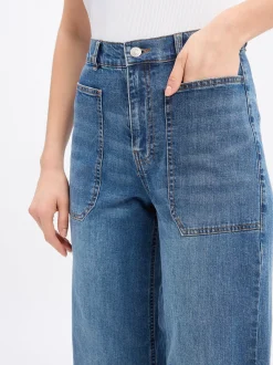 Marie Lund Damen Jeans in medium stone - Länge: lang