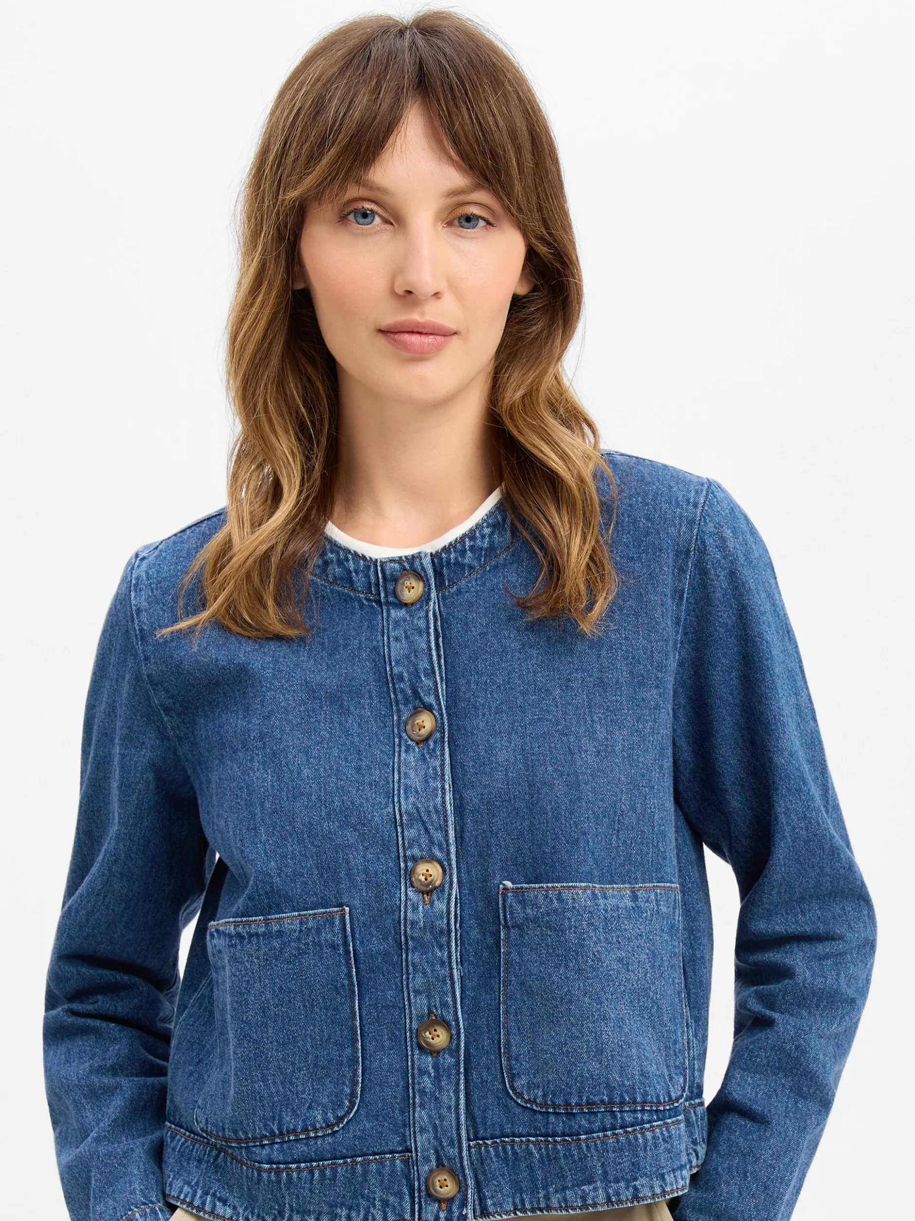 Marie Lund Damen Jeansjacke - Sofia in medium stone