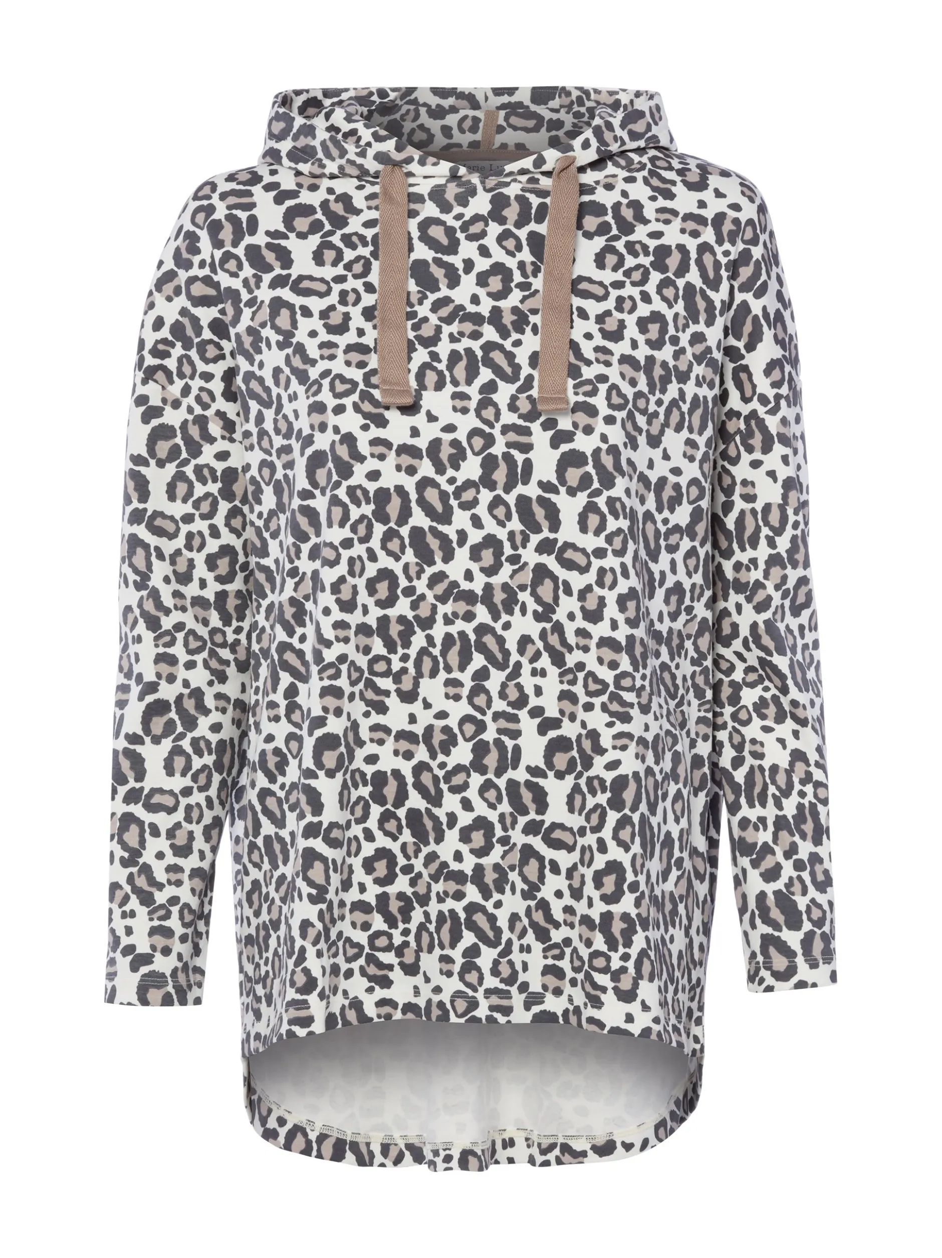 Marie Lund Damen Kapuzenshirt in ecru schwarz