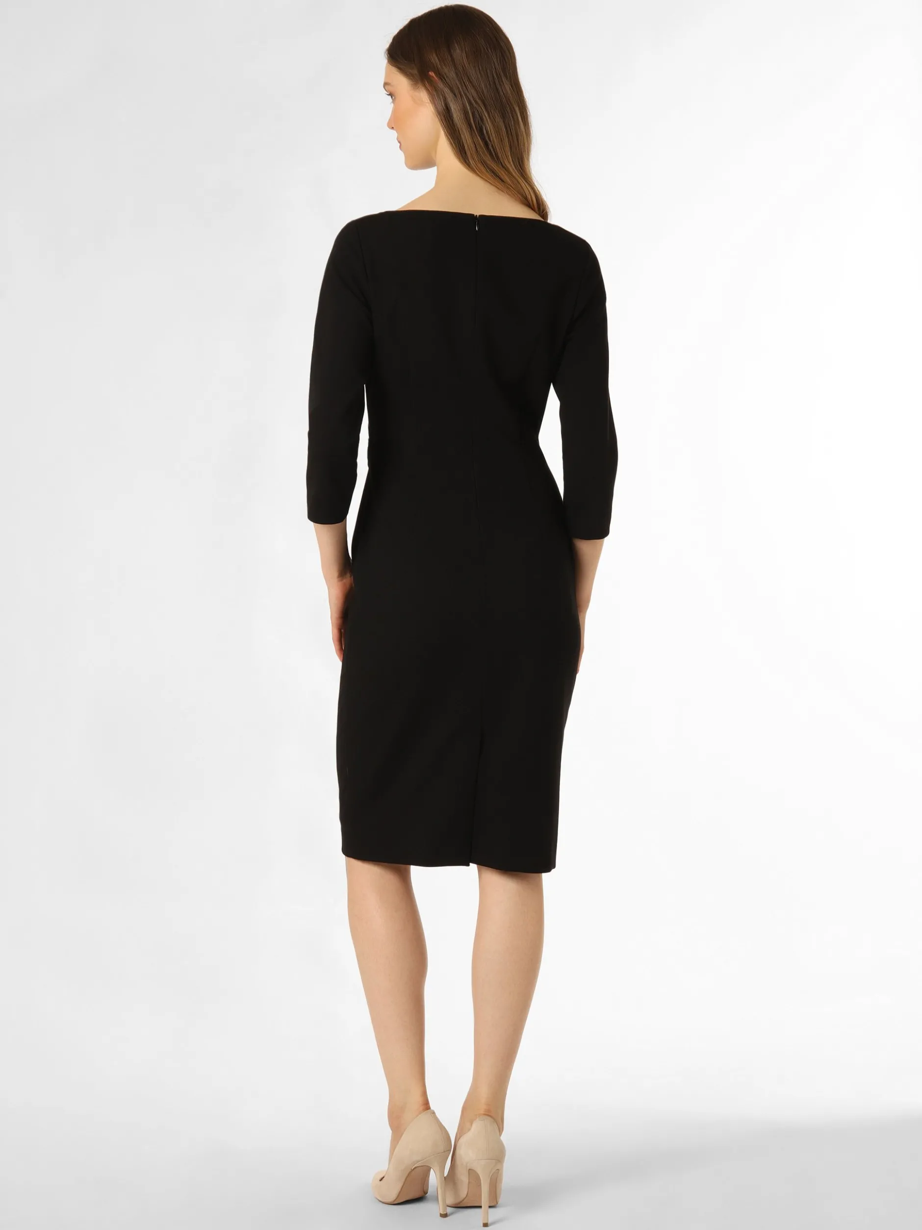 Marie Lund Damen Kleid in schwarz - Ausschnitt: U-Boot