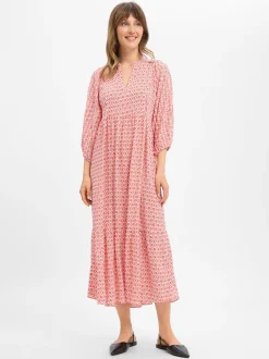 Marie Lund Damen Kleid - Saskia Long in rot weiß