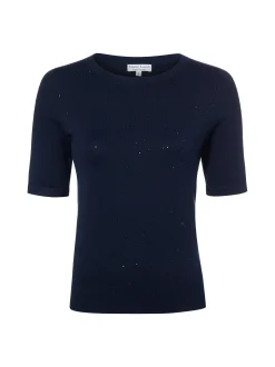 Marie Lund Damen Kurzarm-Pullover in marine