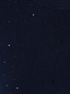Marie Lund Damen Kurzarm-Pullover in marine