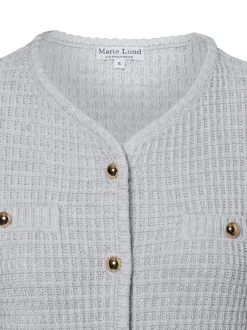 Marie Lund Damen Kurzarm-Strickjacke in hellgrau