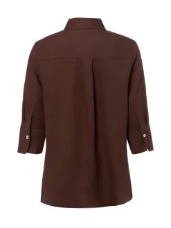 Marie Lund Damen Leinenbluse - Rihab in schoko