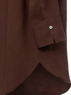 Marie Lund Damen Leinenbluse - Rihab in schoko