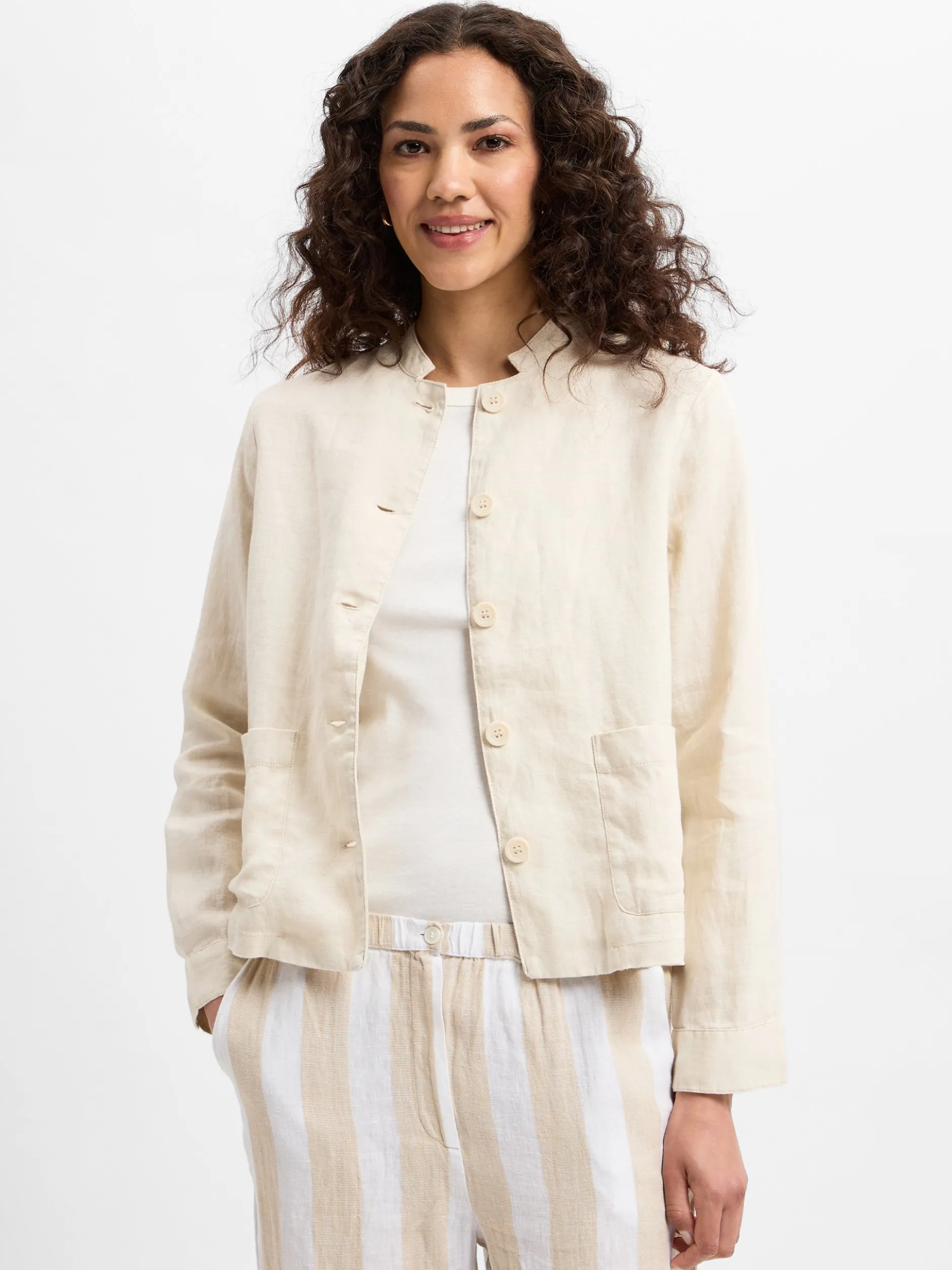 Marie Lund Damen Leinenbluse - Emma in beige