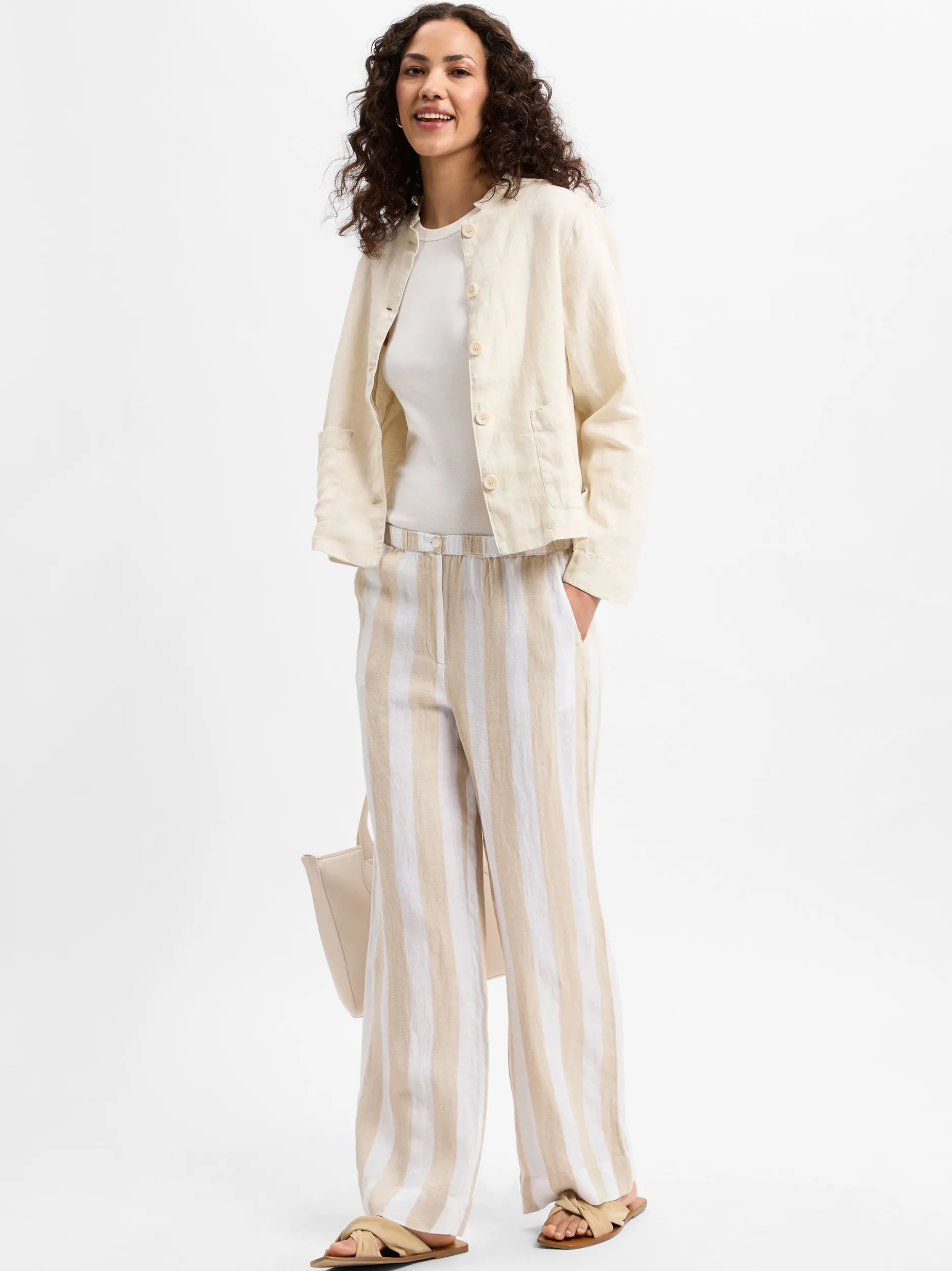 Marie Lund Damen Leinenbluse - Emma in beige