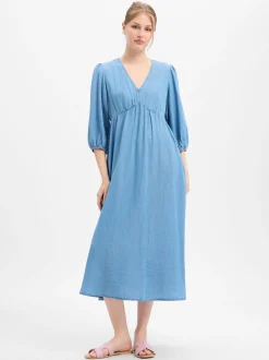 Marie Lund Damen Maxikleid in hellblau - Ärmel: 3/4 Arm