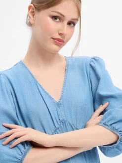 Marie Lund Damen Maxikleid in hellblau - Ärmel: 3/4 Arm
