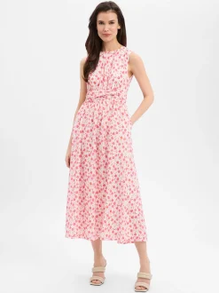 Marie Lund Damen Maxikleid in ecru pink - Länge: lang
