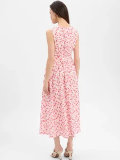 Marie Lund Damen Maxikleid in ecru pink - Länge: lang