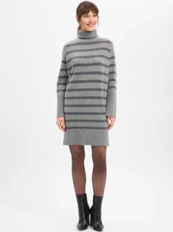 Marie Lund Damen Merinowoll-Strickkleid in grau