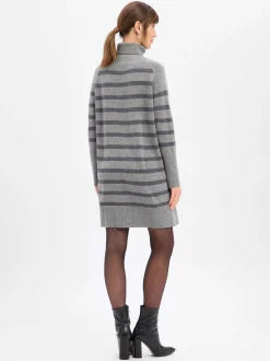 Marie Lund Damen Merinowoll-Strickkleid in grau