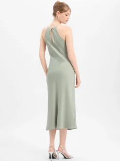 Marie Lund Damen Midikleid in lind - Ärmel: ohne Arm