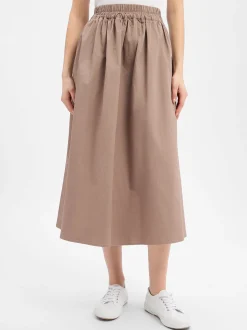 Marie Lund Damen Midirock in taupe - Länge: midi