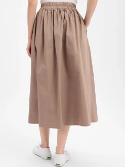 Marie Lund Damen Midirock in taupe - Länge: midi