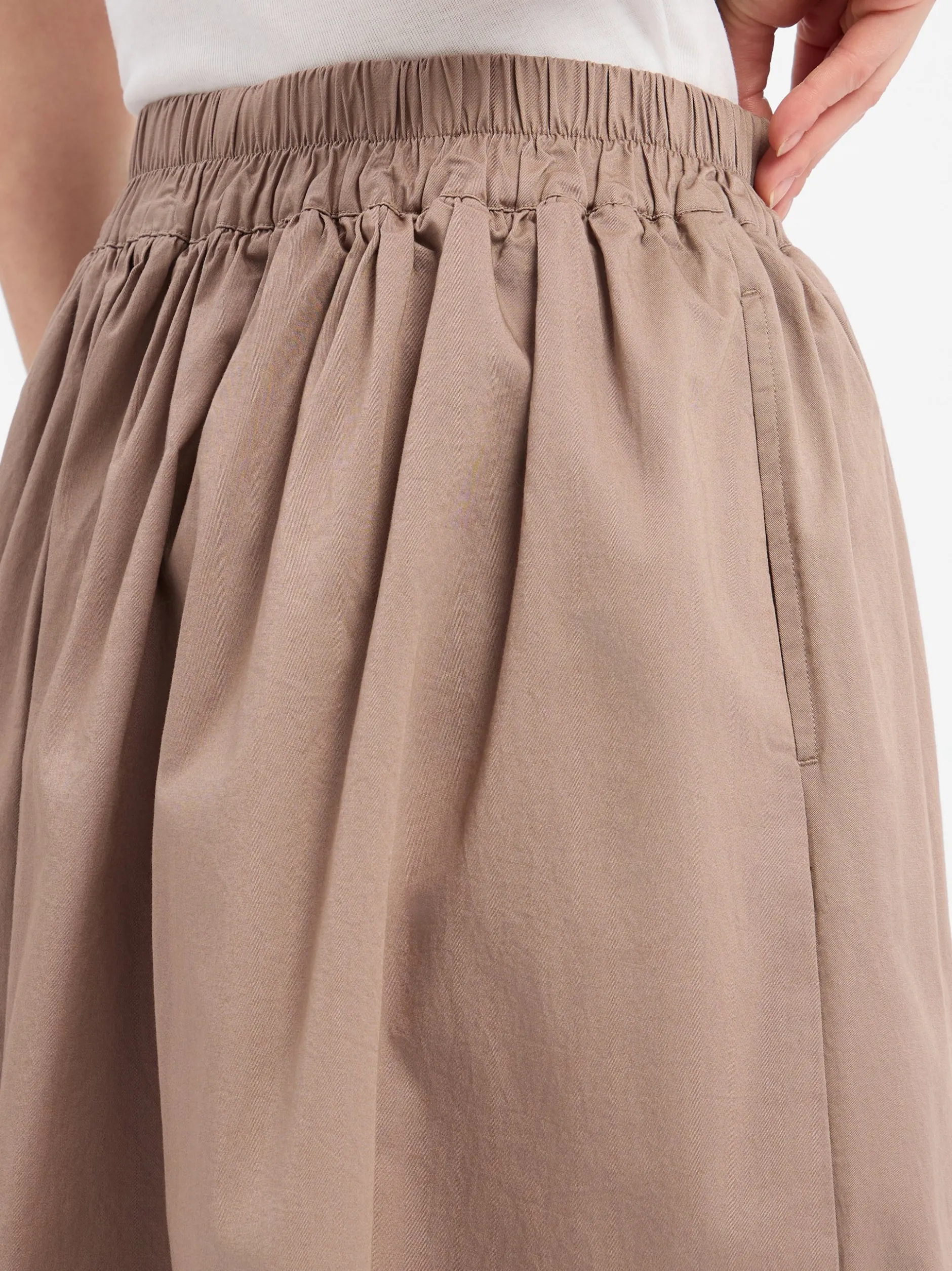 Marie Lund Damen Midirock in taupe - Länge: midi