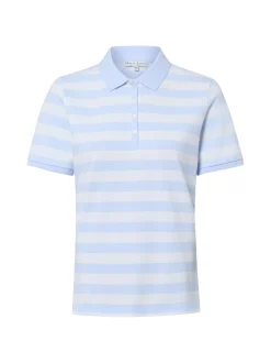 Marie Lund Damen Poloshirt in weiß hellblau