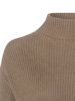 Marie Lund Damen Pullover in taupe - Ärmel: langarm