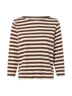 Marie Lund Damen Shirt in mocca ecru - Ärmel: 3/4 Arm