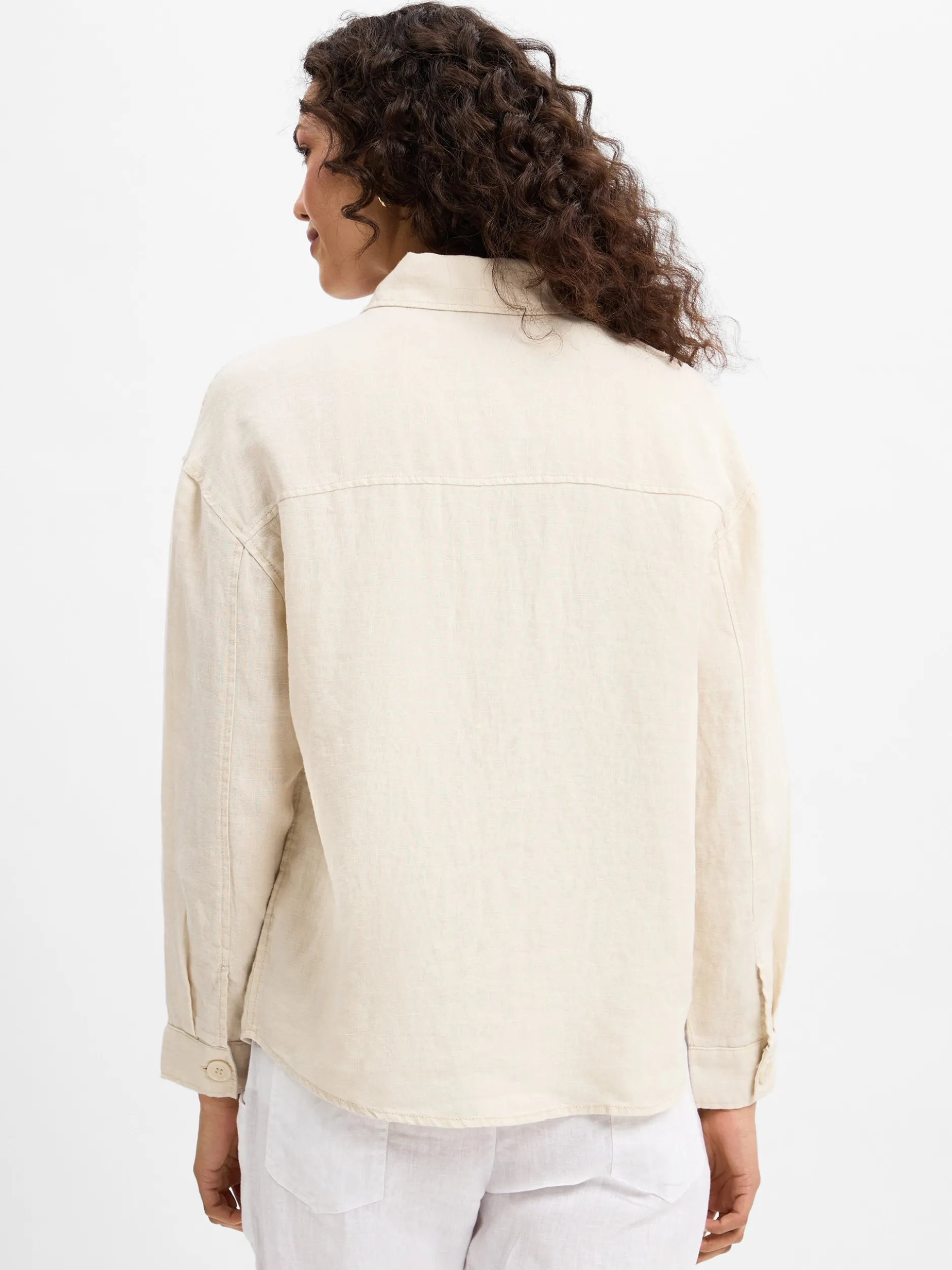 Marie Lund Damen Sommerbluse aus Leinen in beige