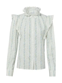 Marie Lund Damen Sommerbluse - July in ecru hellblau