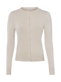 Marie Lund Damen Strickjacke in kitt - Ärmel: langarm