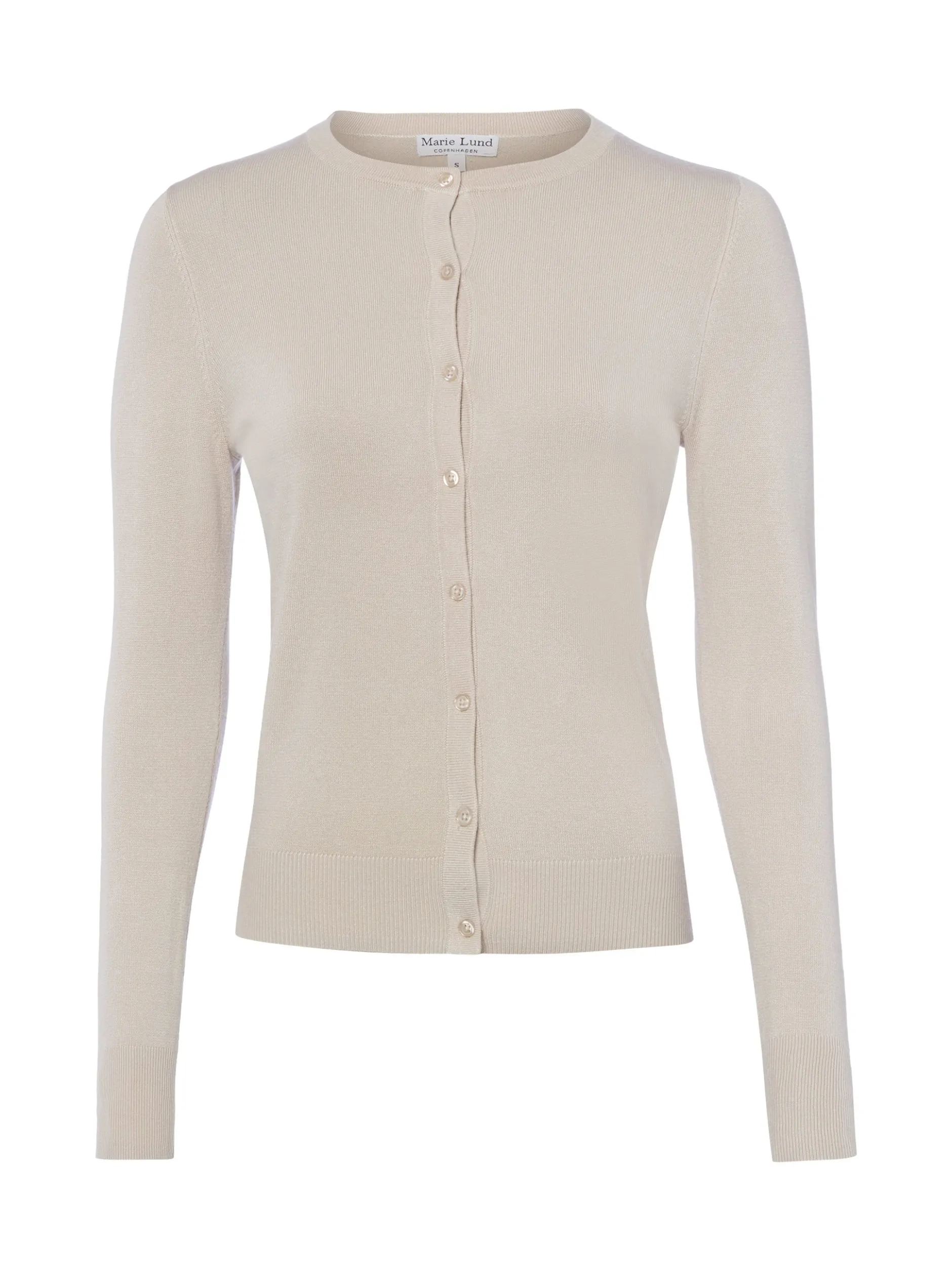 Marie Lund Damen Strickjacke in kitt - Ärmel: langarm