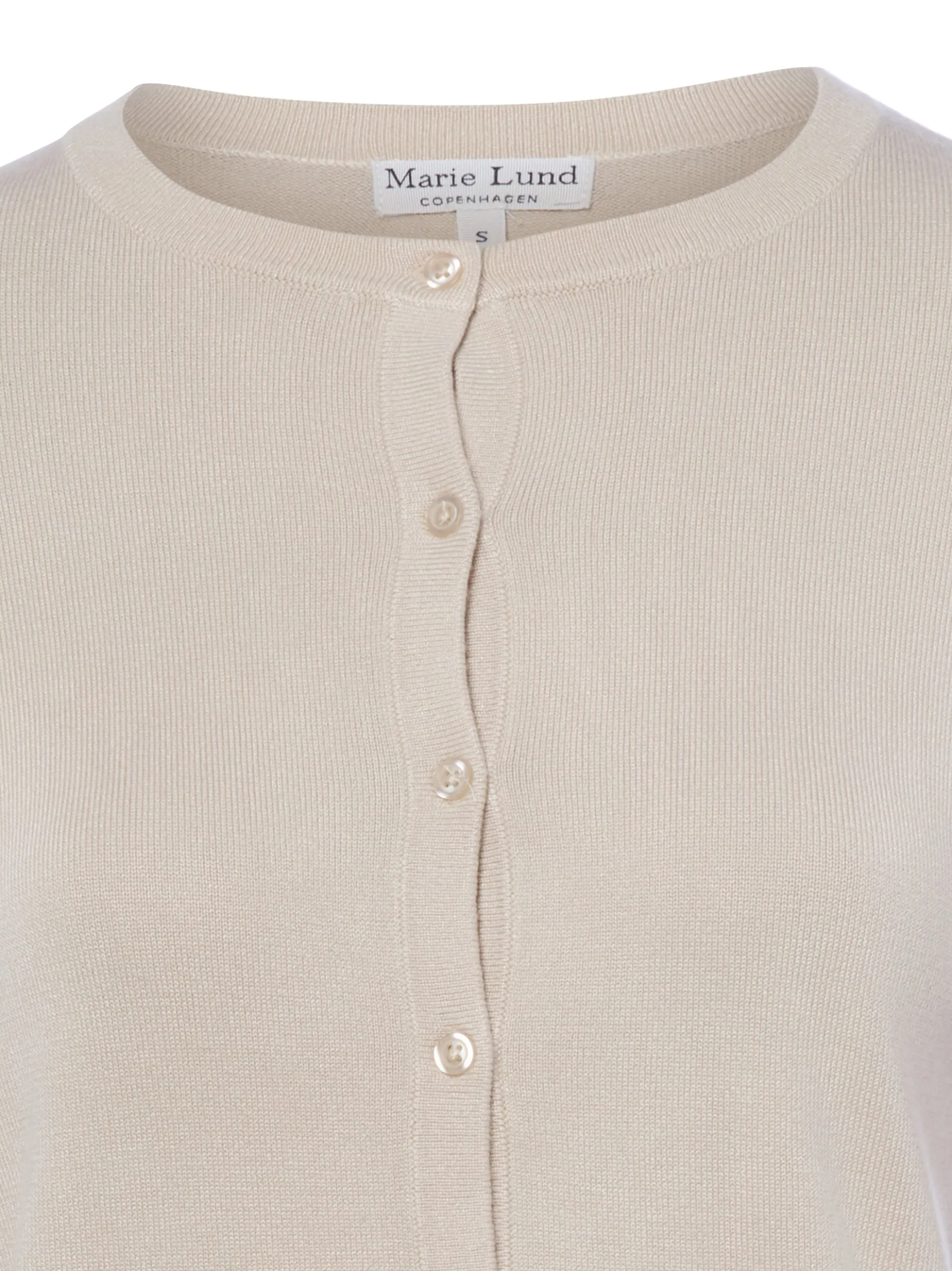 Marie Lund Damen Strickjacke in kitt - Ärmel: langarm