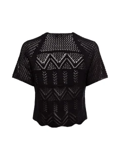 Marie Lund Damen Strickjacke in marine - Ärmel: kurzarm