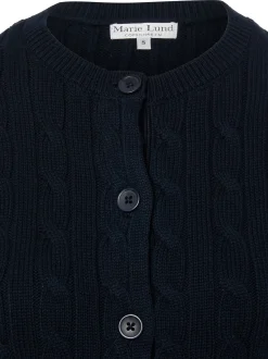 Marie Lund Damen Strickjacke in marine - Ärmel: kurzarm