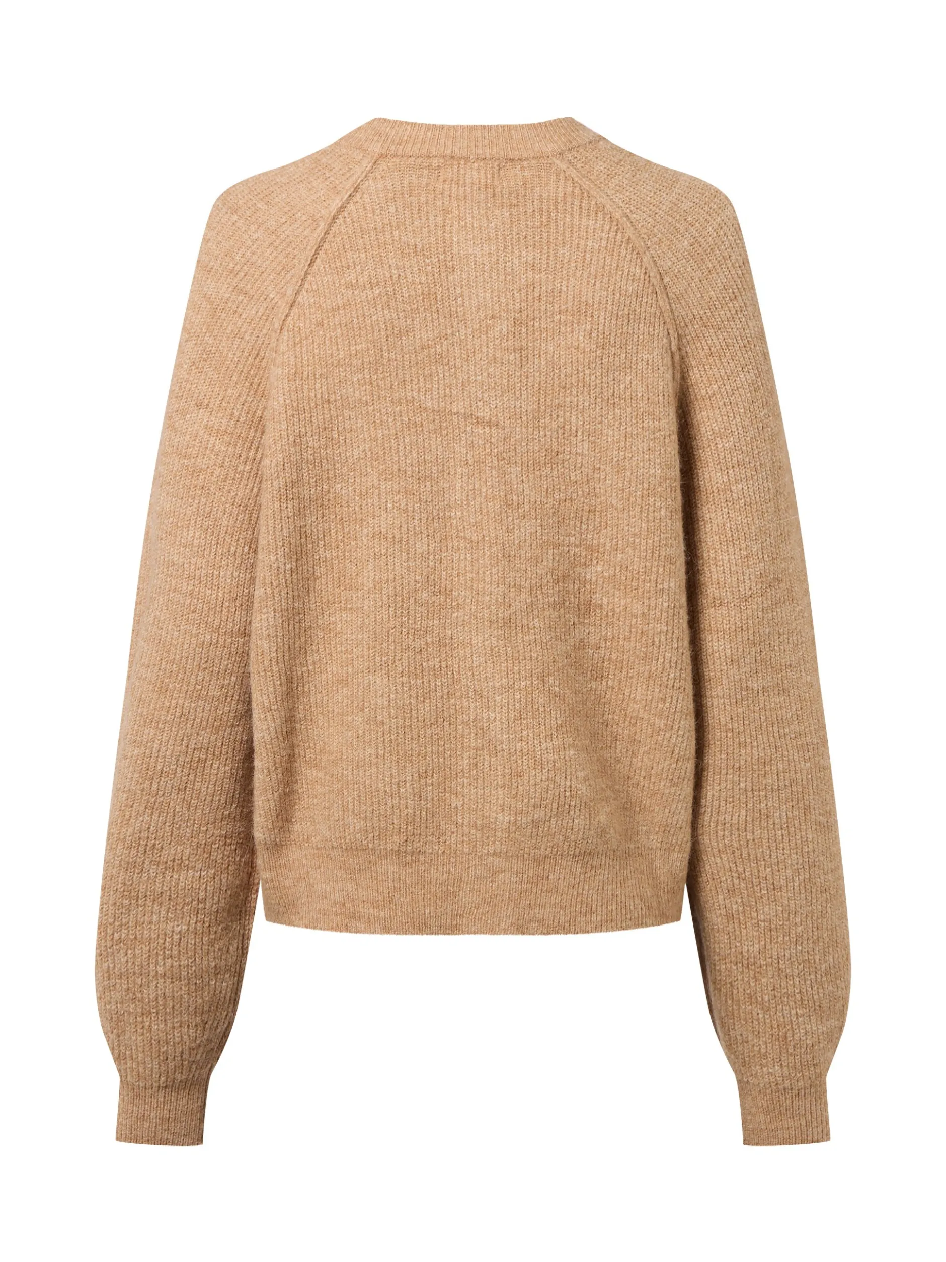 Marie Lund Damen Strickjacke mit Wolle und Alpaka in camel