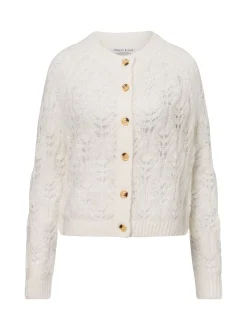 Marie Lund Damen Strickjacke mit Mohair-Anteil in weiß
