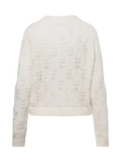 Marie Lund Damen Strickjacke mit Mohair-Anteil in weiß