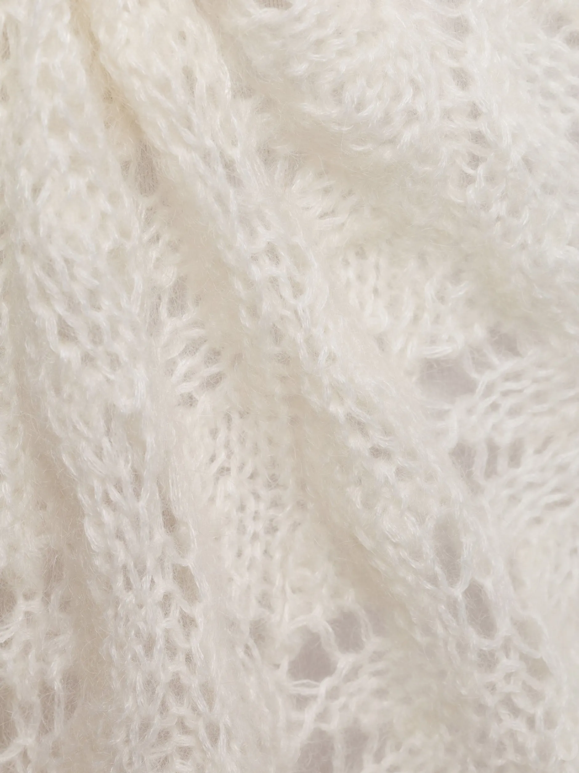 Marie Lund Damen Strickjacke mit Mohair-Anteil in weiß