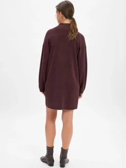 Marie Lund Damen Strickkleid in schoko - Ärmel: langarm