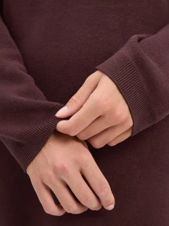 Marie Lund Damen Strickkleid in schoko - Ärmel: langarm